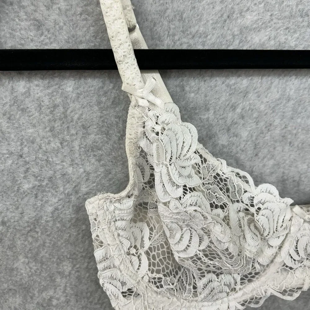 Adore Me Women’s Size 32DD White Lace Underwire Bra/Bralette